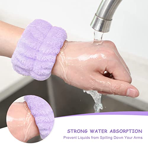 MAYCREATE® 3Pcs Spa Headband Wristband Combo Set, Elastic Hair Band for Women Stylish, Microfiber Face Wash Hairband Wrist Wash Bands for Face Washing, Makeup, Yoga, Fitness (Purple) 6 PCS MAYCREATE® 3Pcs Spa Headband Wristband Combo Set, Elastic Hair Band for Women Stylish, Microfiber Face Wash Hairband Wrist Wash Bands for Face Washing, Makeup, Yoga, Fitness (Purple) 6 PCS